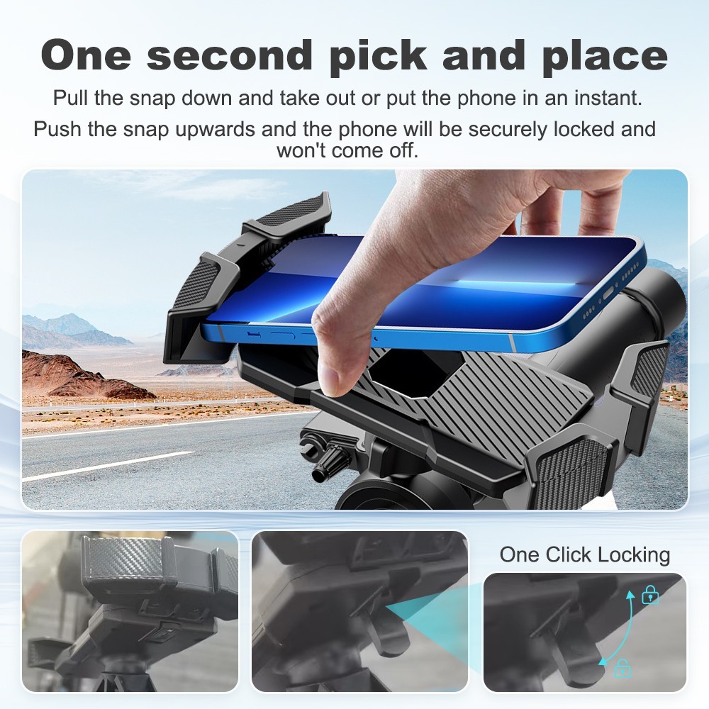 360° Bicycle Bike Phone Anti-Shake Bike Phone Holder Handlebar Mount