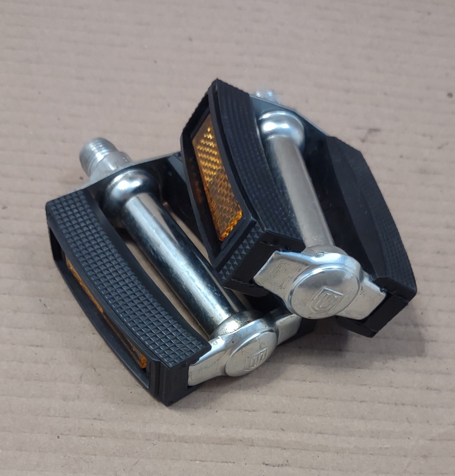 Vintage Bike Pedals Union Kids With Reflector 9/16 in NOS