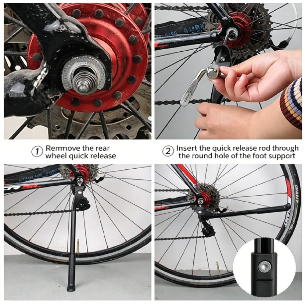 Carbon Fiber Bicycle Kickstand MTB Road Folding Rear Support Stand