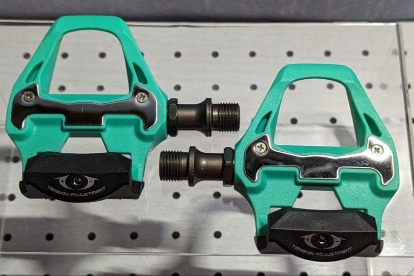 Racework SPD-SL Binding Pedals Green Celeste Pair Unique Design Road Bike