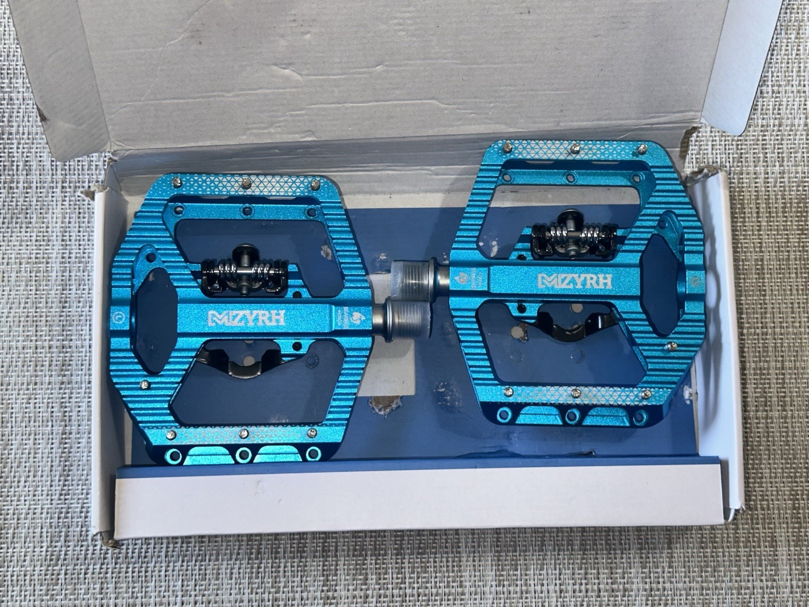 MZYRH MTB Mountain Bike Pedals 3 Bearing Flat Platform Compatible with SPD Dual