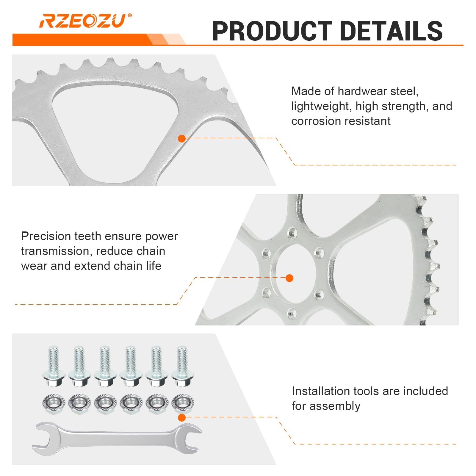 RZEOZU 50 Tooth Rear Sprocket 420 Chain Compatible with #40 41 420 Chain Coleman
