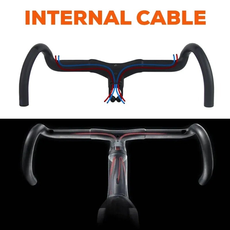 Internal Cable Routing Road Handlebar Di2 Gravel Cockpit with Adapter Spacers