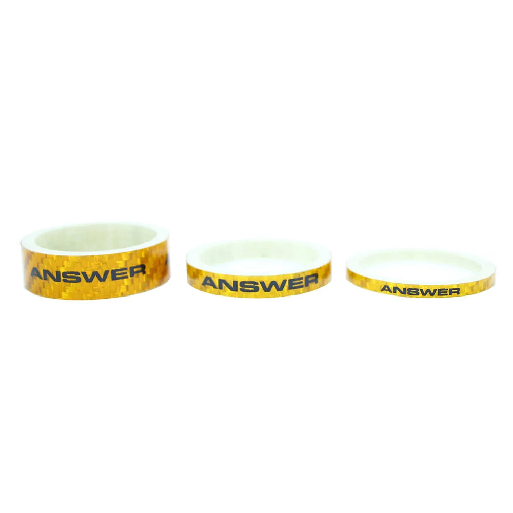 Answer Carbon Headset Spacers 3 Pack 1″ Gold