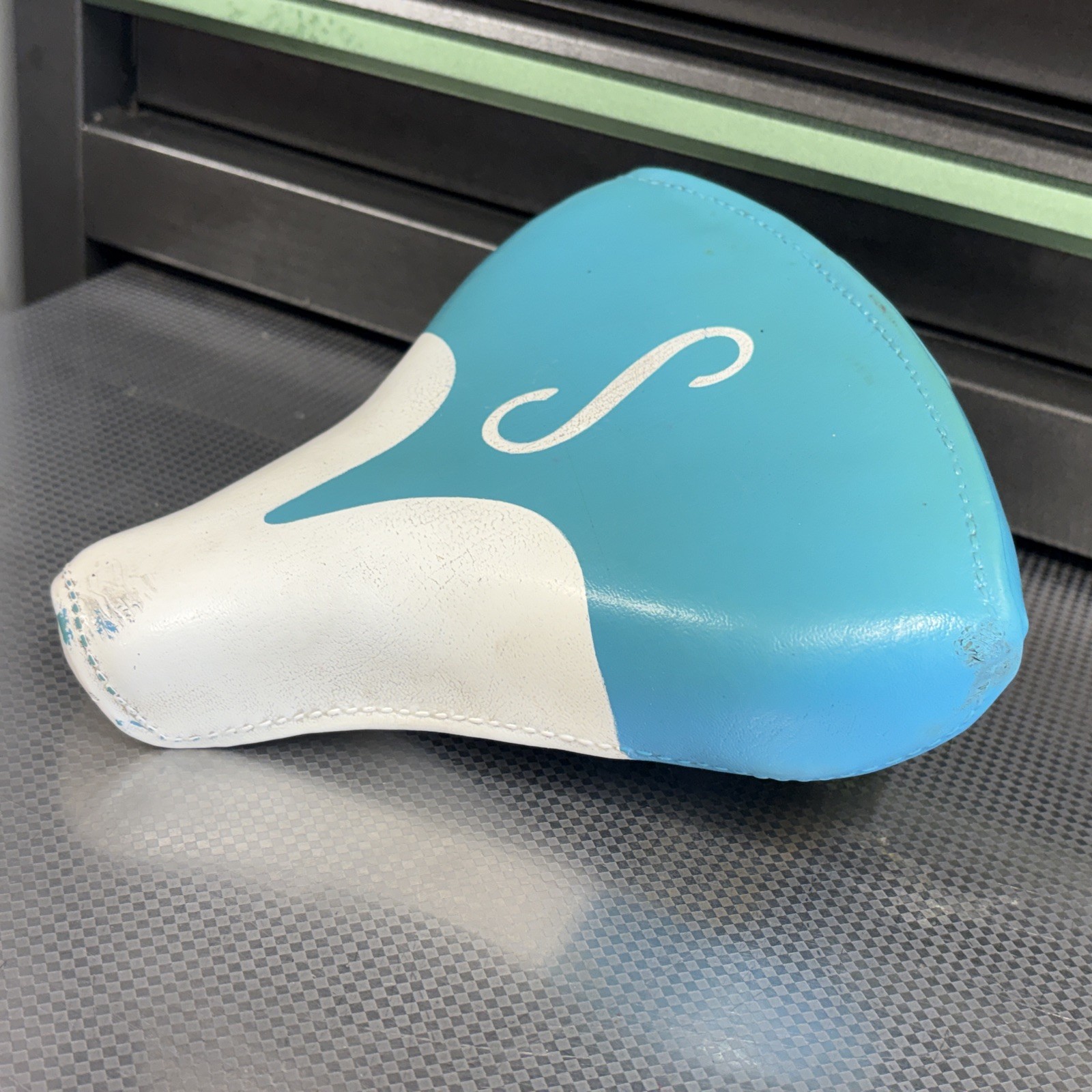 Vtg Schwinn Mesinger USA S Seat Bicycle Saddle Teal Typhoon Racer Collegiate