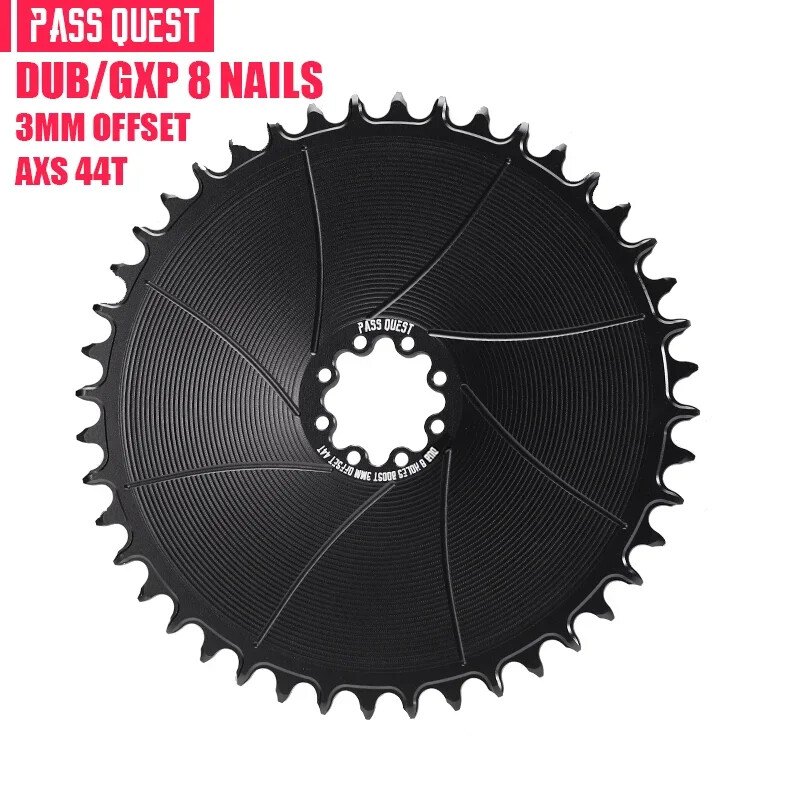 PASS QUEST Bicycle Chainring 3mm Offset Direct Mount For FORCE 8-Bolt AXS38T-54T