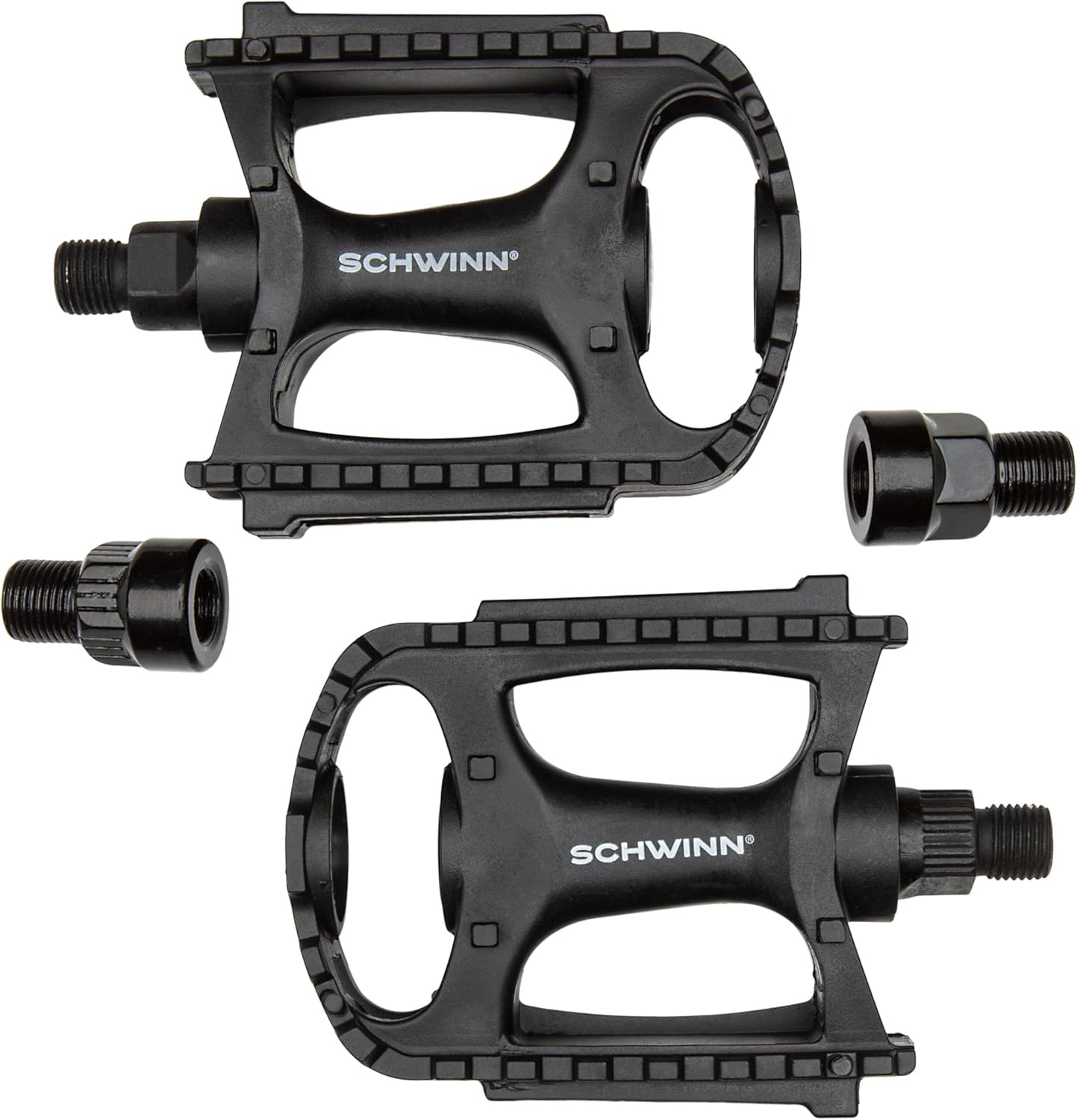 Schwinn Alloy or Composite Bike Pedals, Silver or Black, Set of 2, Durable, 9/16