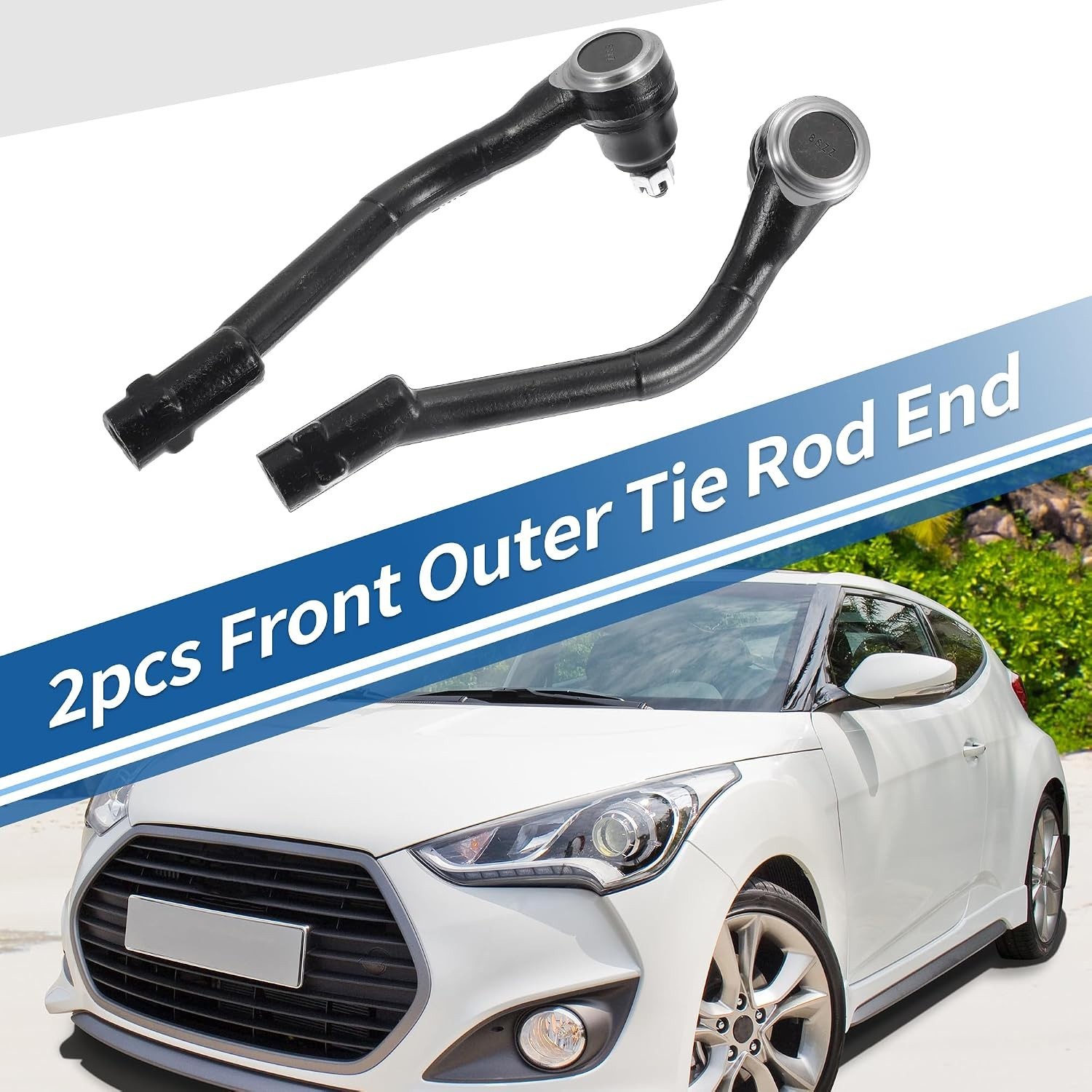 2pcs Front Outer Tie Rod Ends Kit Suspension Steering Tie Rod End for Kia