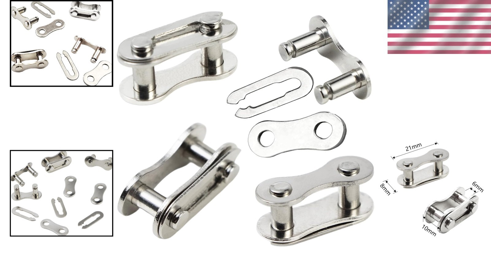 4 Pairs Bicycle Missing Link 1/6/7/8/9/10/11/12 Speed Chain Reusable Steel Chain