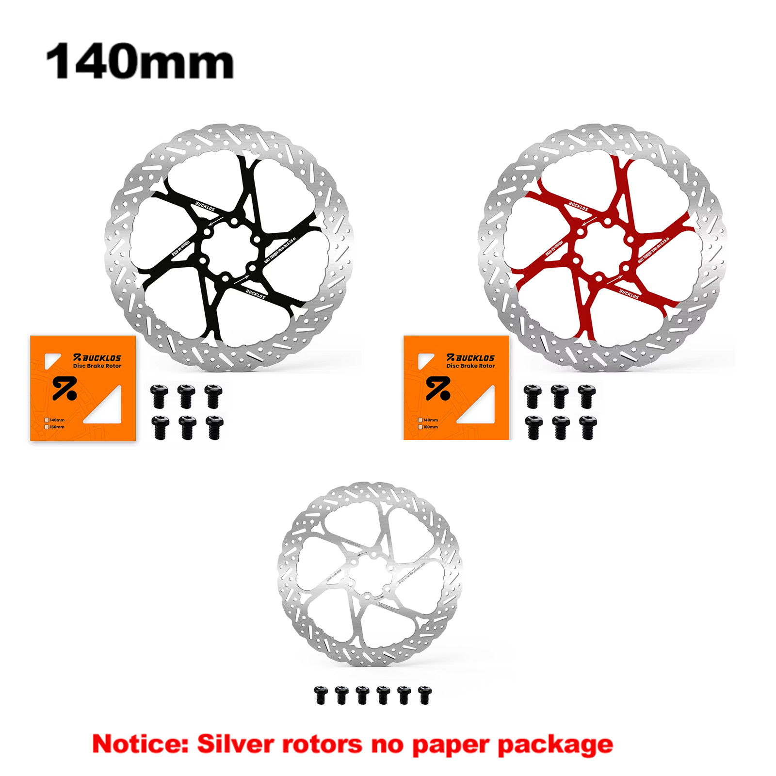 BUCKLOS Bicycle Disc Brake Rotor Hydraulic 140/160/180/203mm MTB Road Colorful