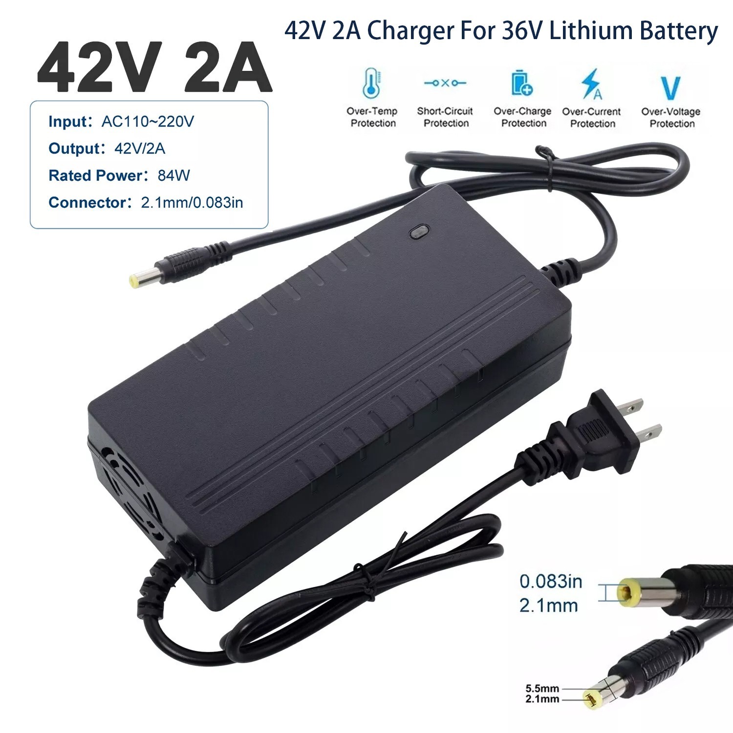 UUG 42V 2A/5A Smart Battery Cha rger Lithium Battery Ele ctric Bic ycle Cha rger