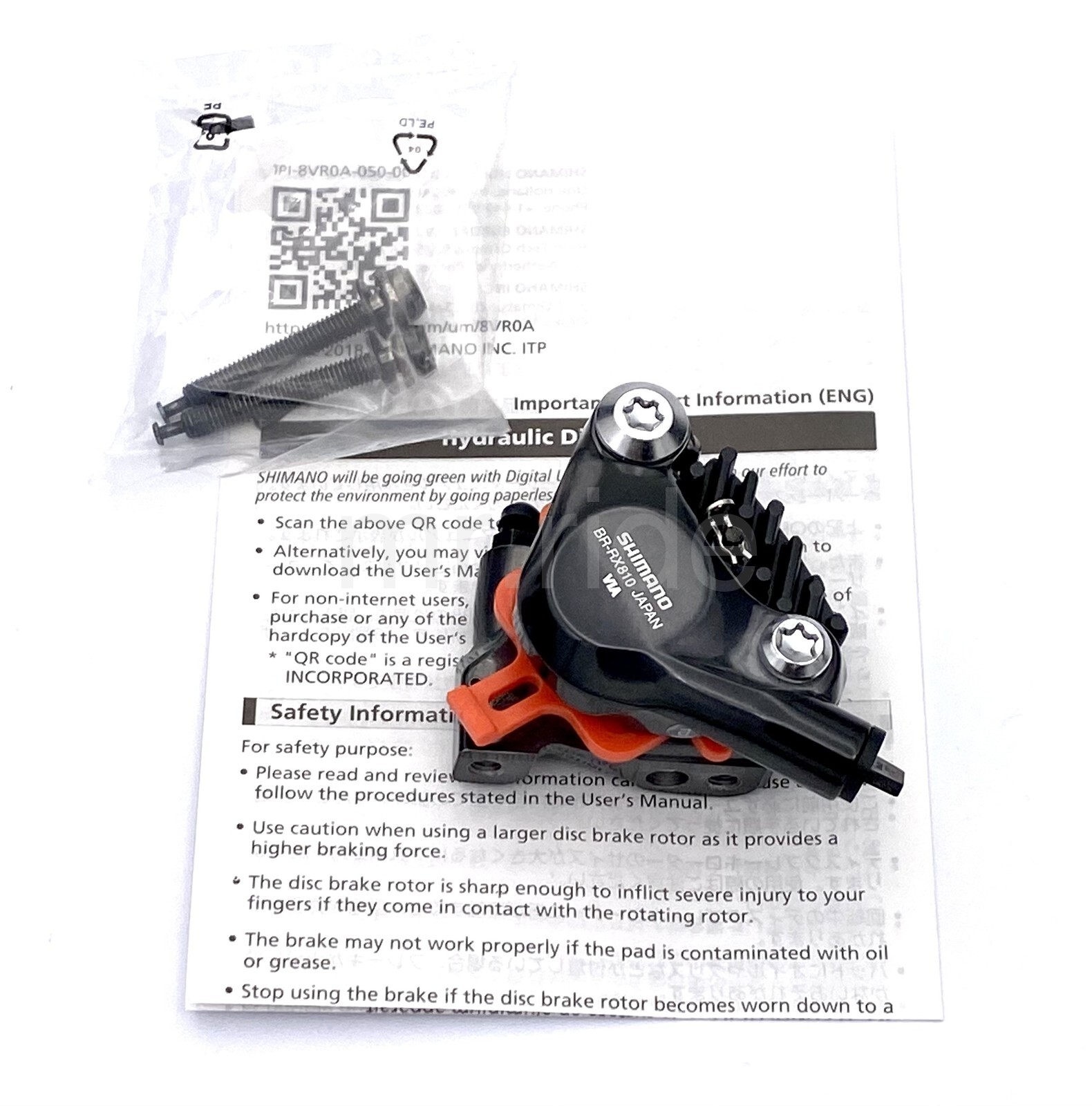 Shimano GRX BR-RX810-F/R Hydraulic Disc Brake Caliper Set Front+Rear, Flat Mount