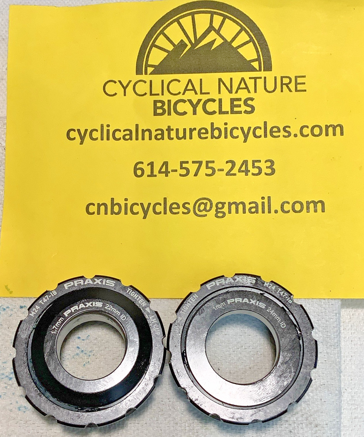 Praxis T47 GXP bottom bracket, 24mm/22mm spindle, new bike take-off