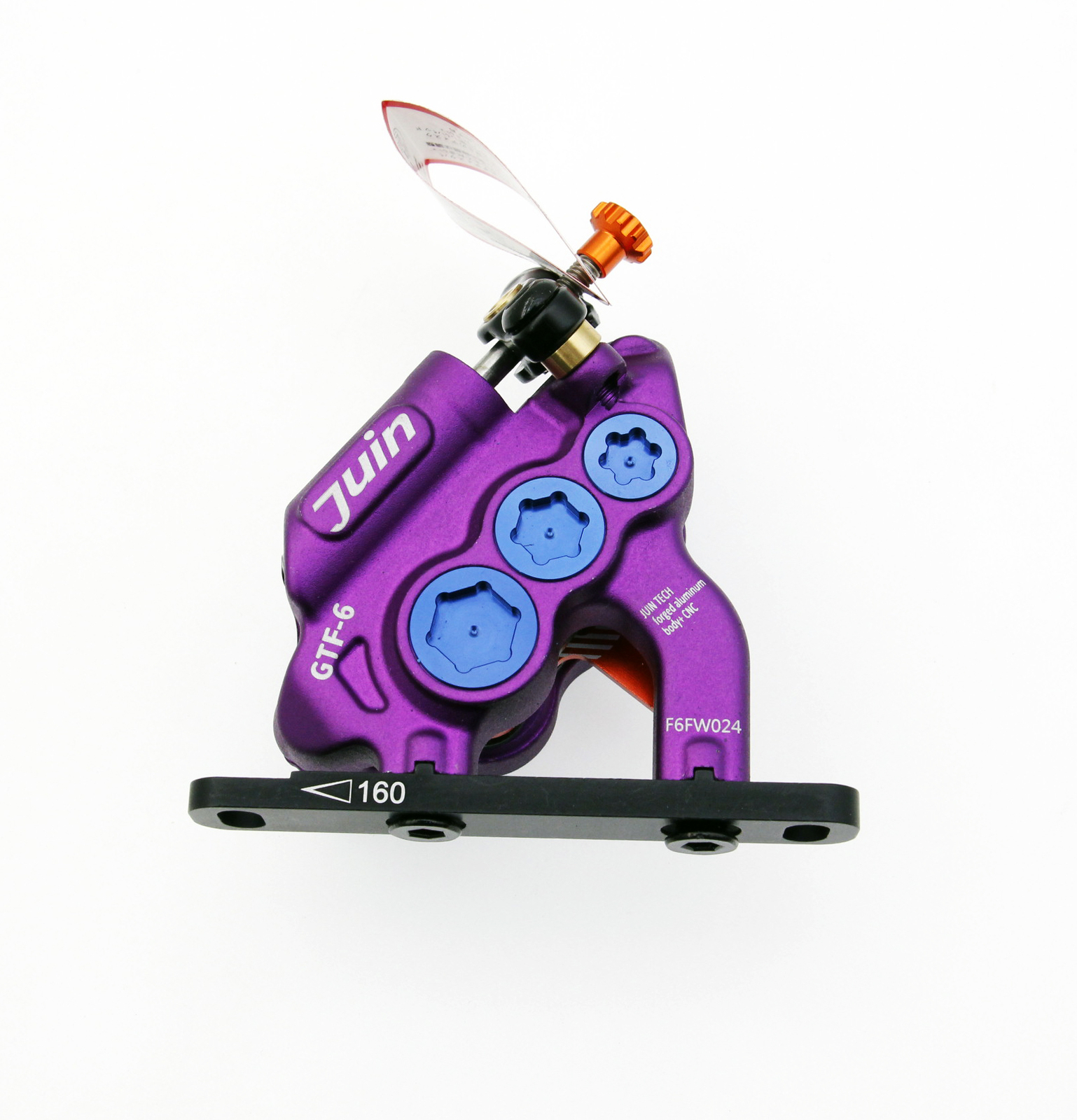 Juin Tech GTF6 Cyclocross Bike 6-Piston Hydraulic Brake Caliper Set Purple