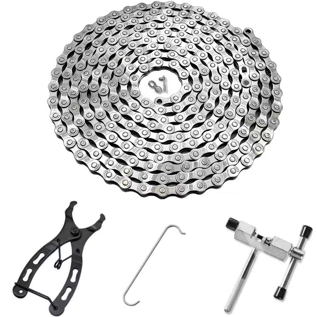HeavyDuty Bike Chain 6/7/8 Speed 126 Links RustResistant for Bike Repair