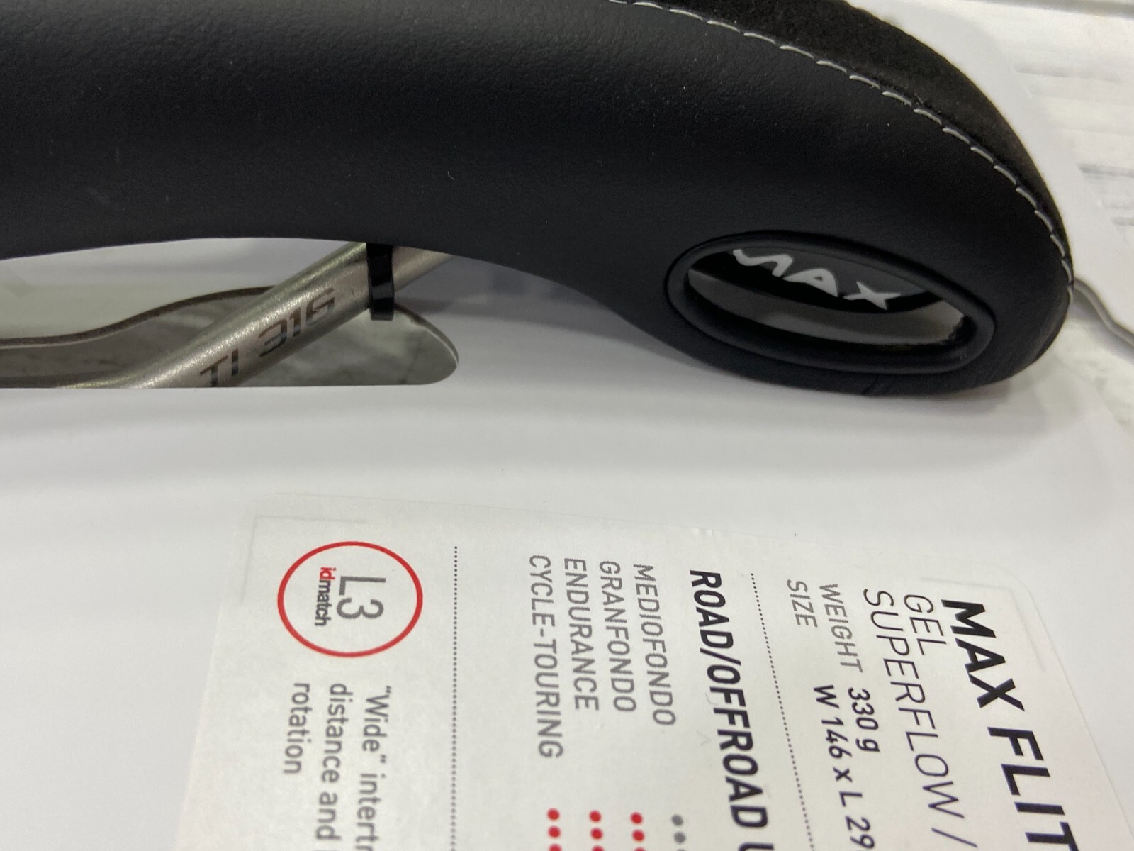 Selle Italia Max Flite Gel Superflow 146x290mm L3 Ti316 Rail Road Saddle (Black)