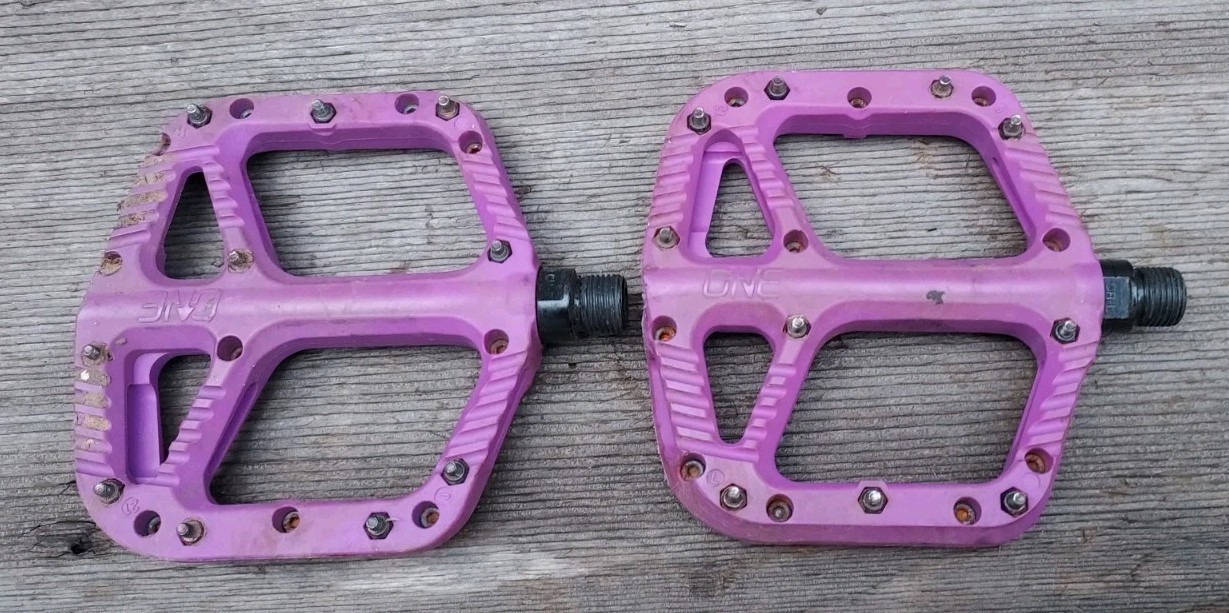 OneUp Components Composite Pedals Purple, 115x105mm platform, 10 pins per side