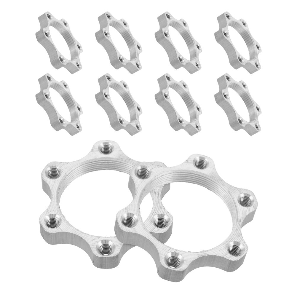 10Pcs Bike Disc Brake Hub Adapter Silver Aluminum Alloy Rear Brake Rotor Base