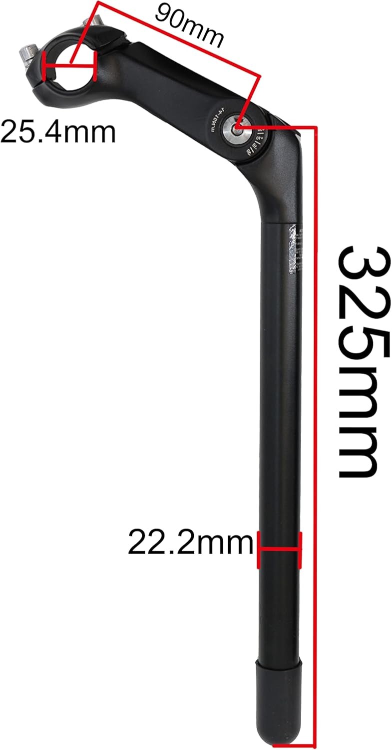 Adjustable Quill Stem,Alloy 90mm Bike Handlebar Stem 325 Tube Extension for MTB,