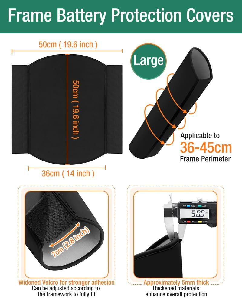 2P-Standard / 1P-Large Size Ebike Battery Cover Waterproof, Bicycle Frame Batter