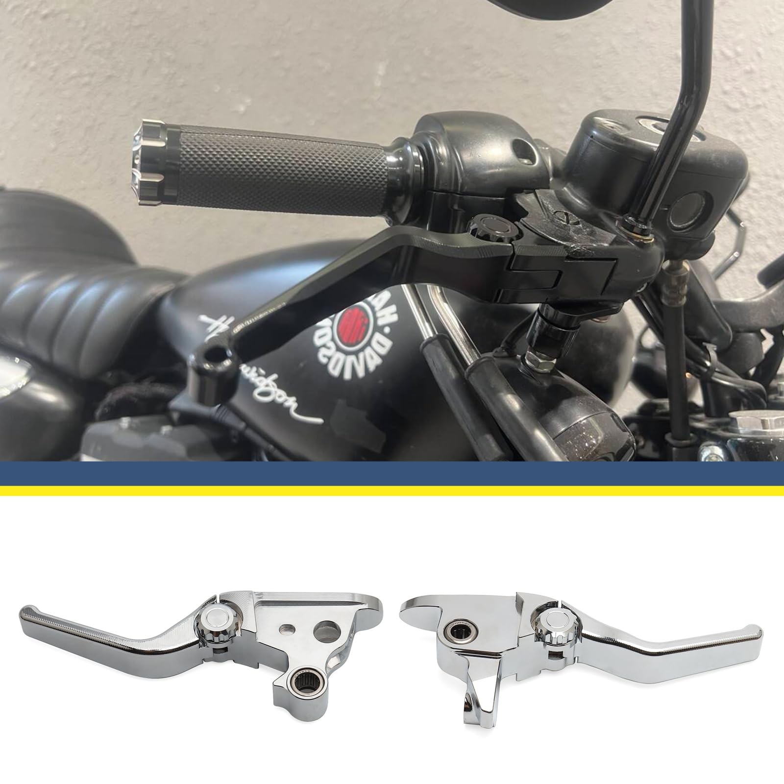 Motorcycle Levers Brake Clutch Handle Lever Adjustable Fit for Harley 2008-2013