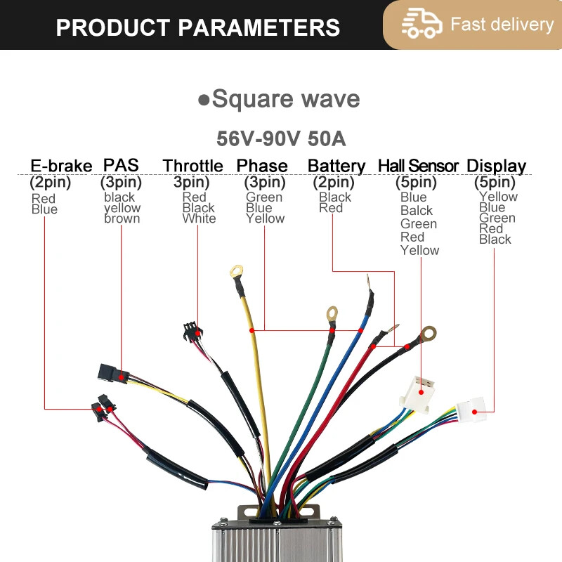 KT-50A E-Bike Controller 2000W 3000W Brushless Motor for KT Series Display