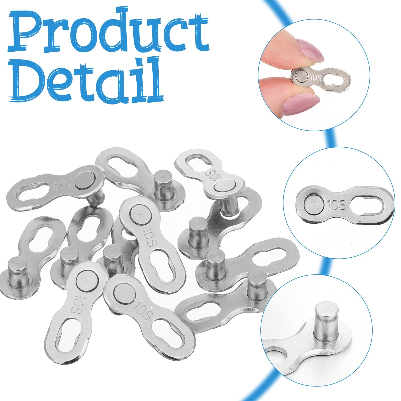 6 Pairs 10 Speed Bicycle Chain Missing Link Quick Connector Repair Set