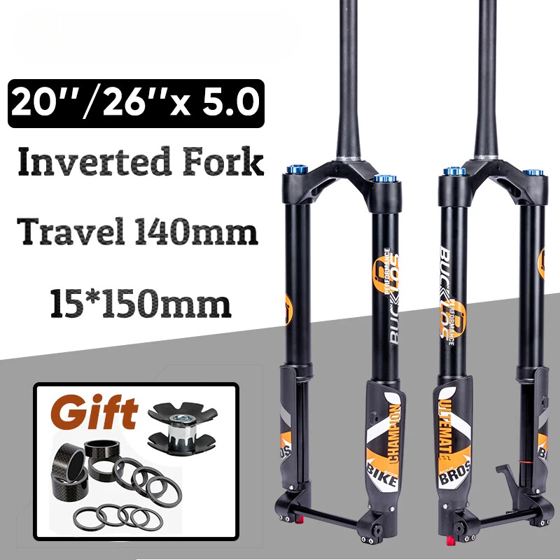 20/26er Inverted Air Suspension Fork Thru Axle 15*150mm Snow/Beach E-bike Fork