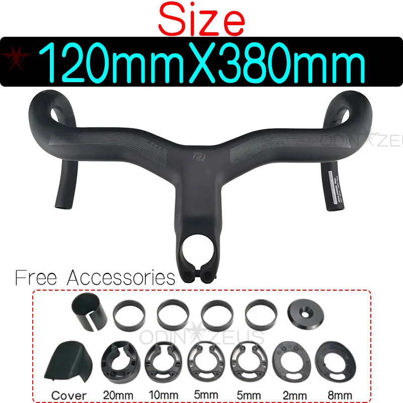 Road Bike Handlebar Integrated Cables Carbon IC Cockpit Drop Handlebar 28.6mm