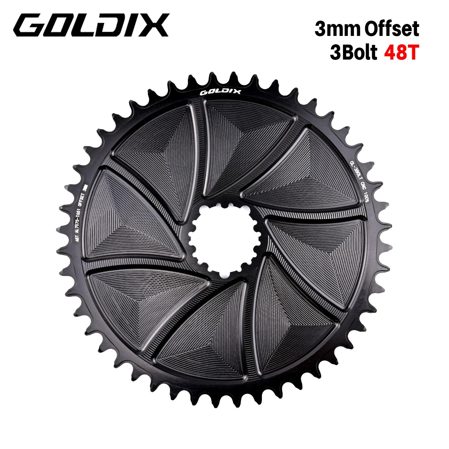 3mm Offset 3-Bolt AERO Wide Narrow Teeth Chainring for MTB Road Bicycle Crankset