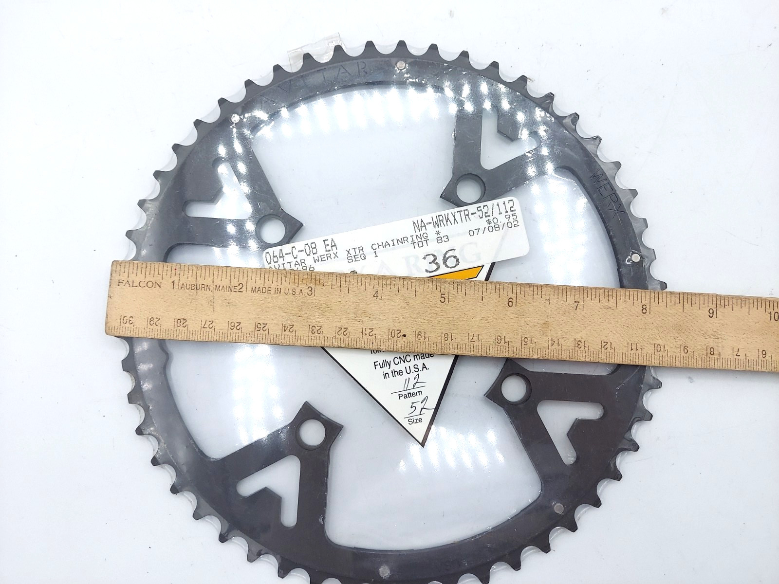 Avitar Werx Chainring 52-Tooth 4-Bolt 52/112 USA CNC Made 103A 52/112 NOS