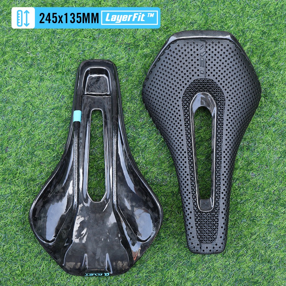 3D Printed Carbon Bike Saddle 135/145/155mm for MTB Gravel Road Bike Hollow Tech