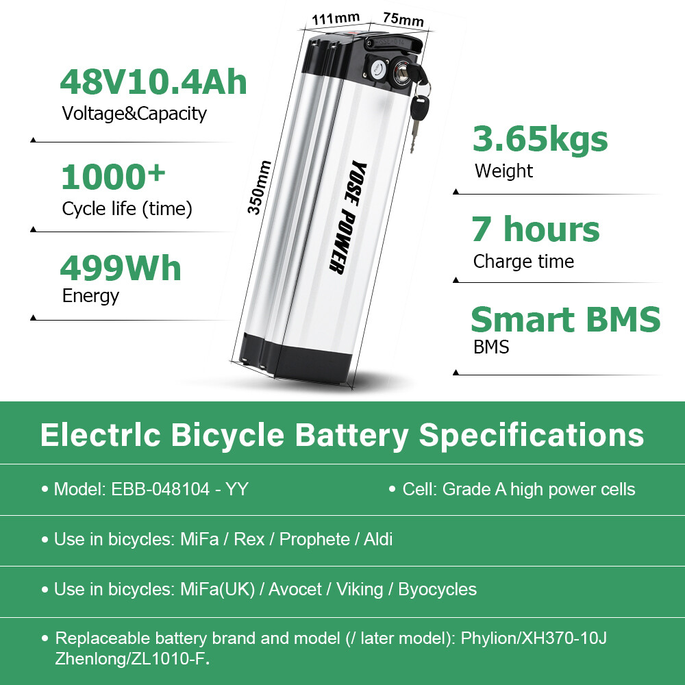Electric Bike Battery 36V 48V 13Ah for Silverfish Electric Bicycle Bike Battery
