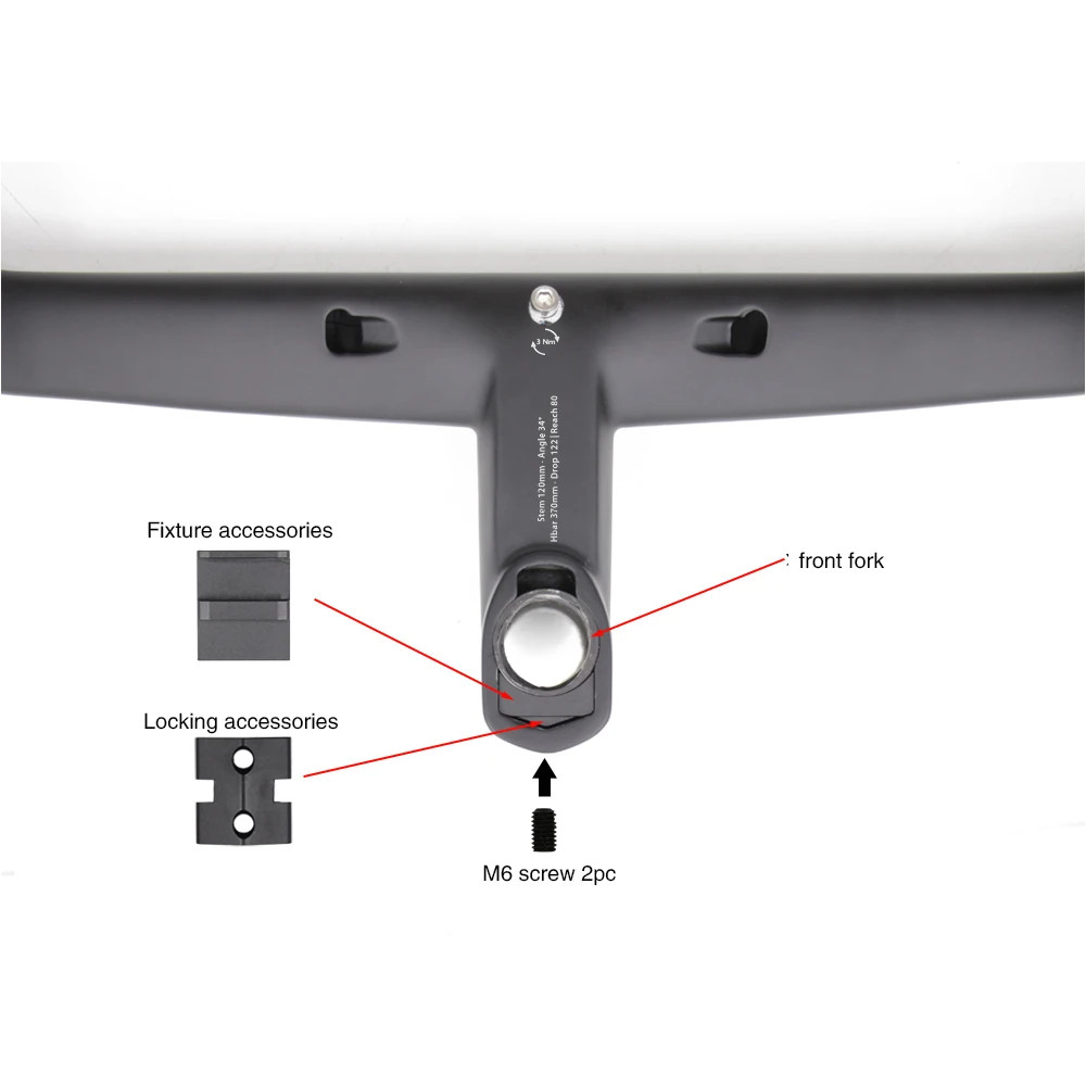 Carbon Fiber Road Bike Integrated Handlebars Internal Cable Routing 370-430mm