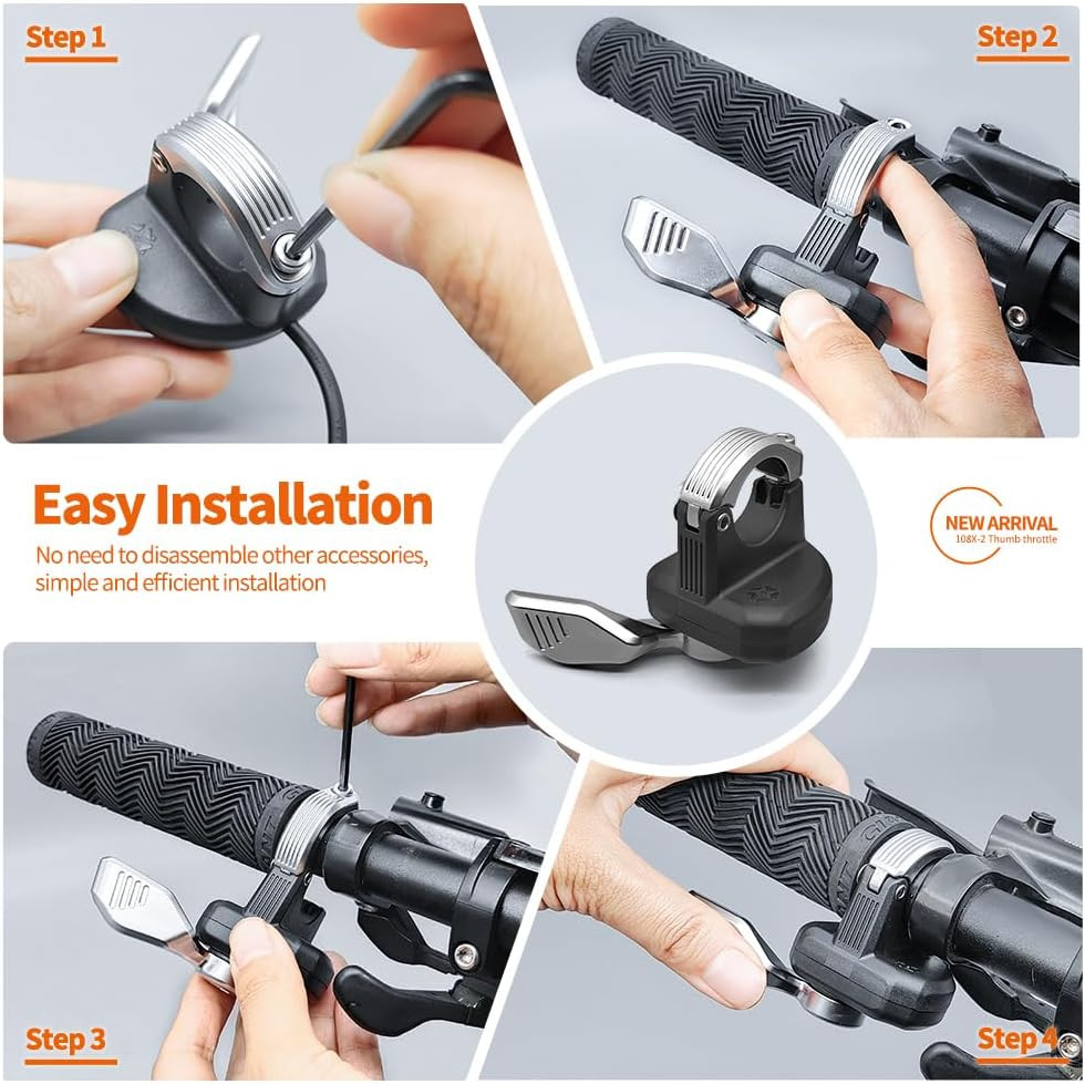 Ebike Thumb Throttle 24V,36V,48V,52V,60V 108X-2 Left Thumb Throttle Speed Contro
