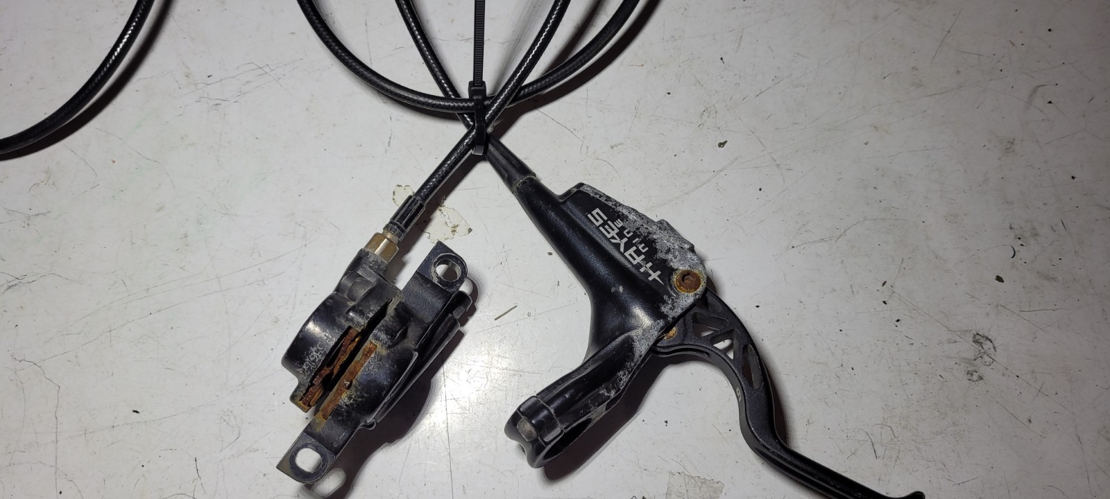 Hayes Nine Hydraulic Disc Brake Set Front & Rear Levers Calipers Hoses FOR PARTS
