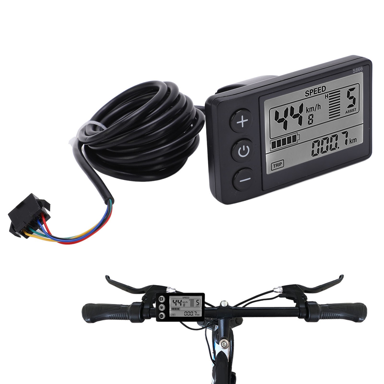 S866 E-Bike LCD Display Meter 24V 36V 48V Electric Bicycle Scooter Control Panel