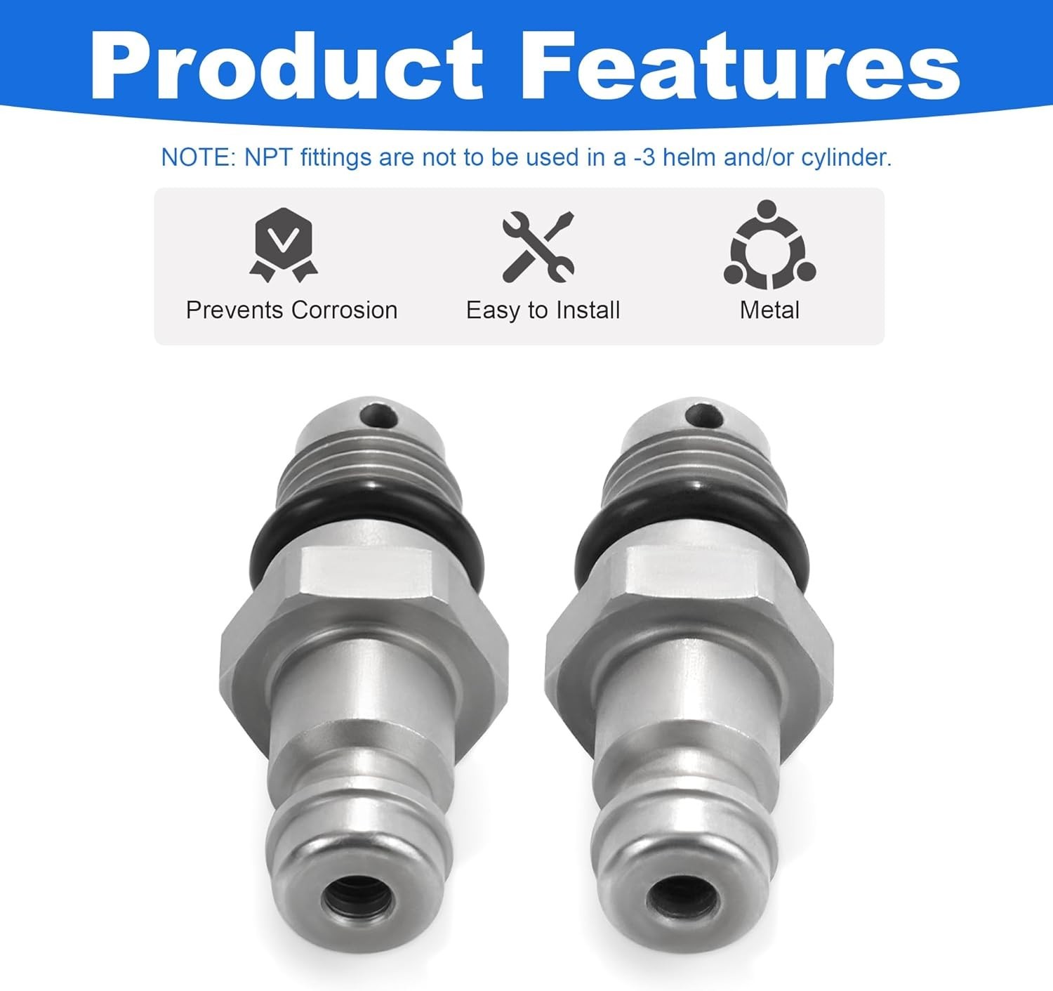 2-Pack Bleeder Fitting Kit for SeaStar Front Mount Cylinders 3/8″