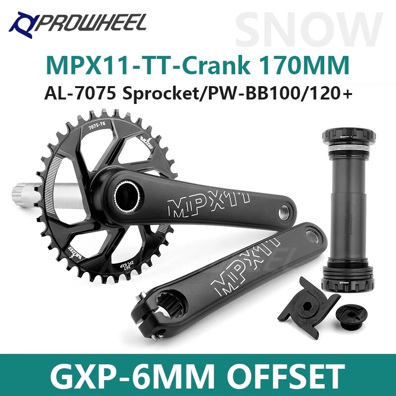 Snow Bike Crankset 170mm 30/32/34/36/38/40/42T with Sprockets Bottom Bracket BB