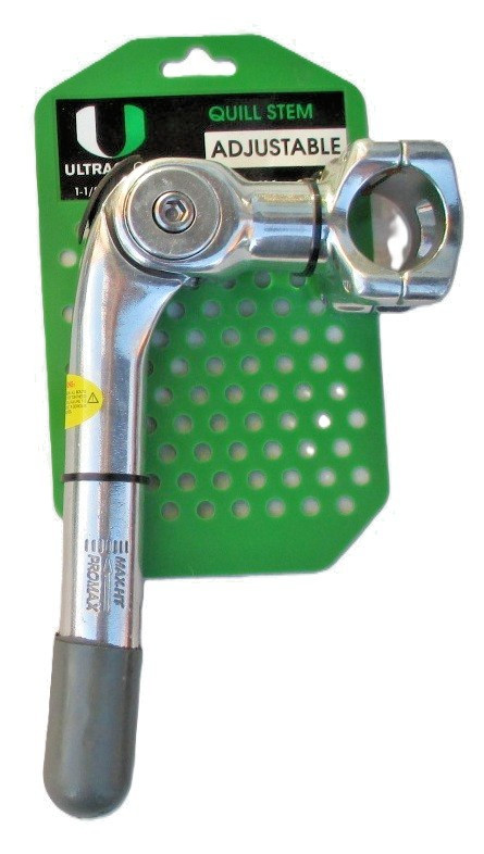 Ultracycle Adjustable Quill Stem 85mm or 105mm 1-1/8»Clamp 31.8mm Silver New