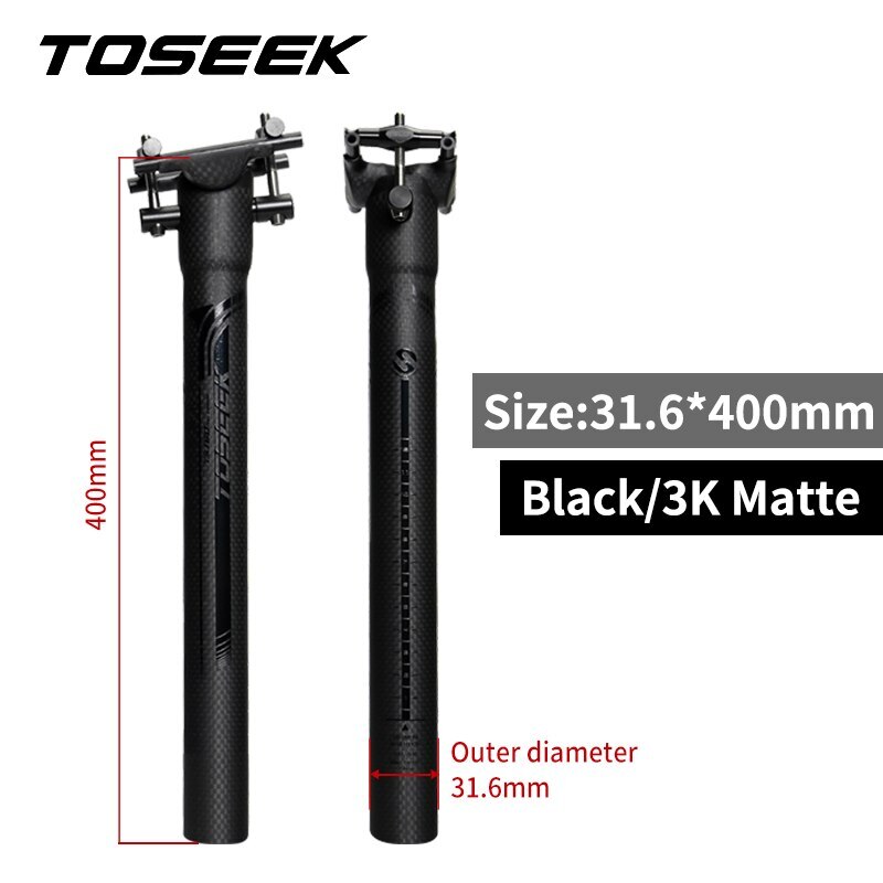 Carbon Seatpost Offset 0mm Mtb Retractable 27.2/30.8/31.6mm Seat Post 400MM