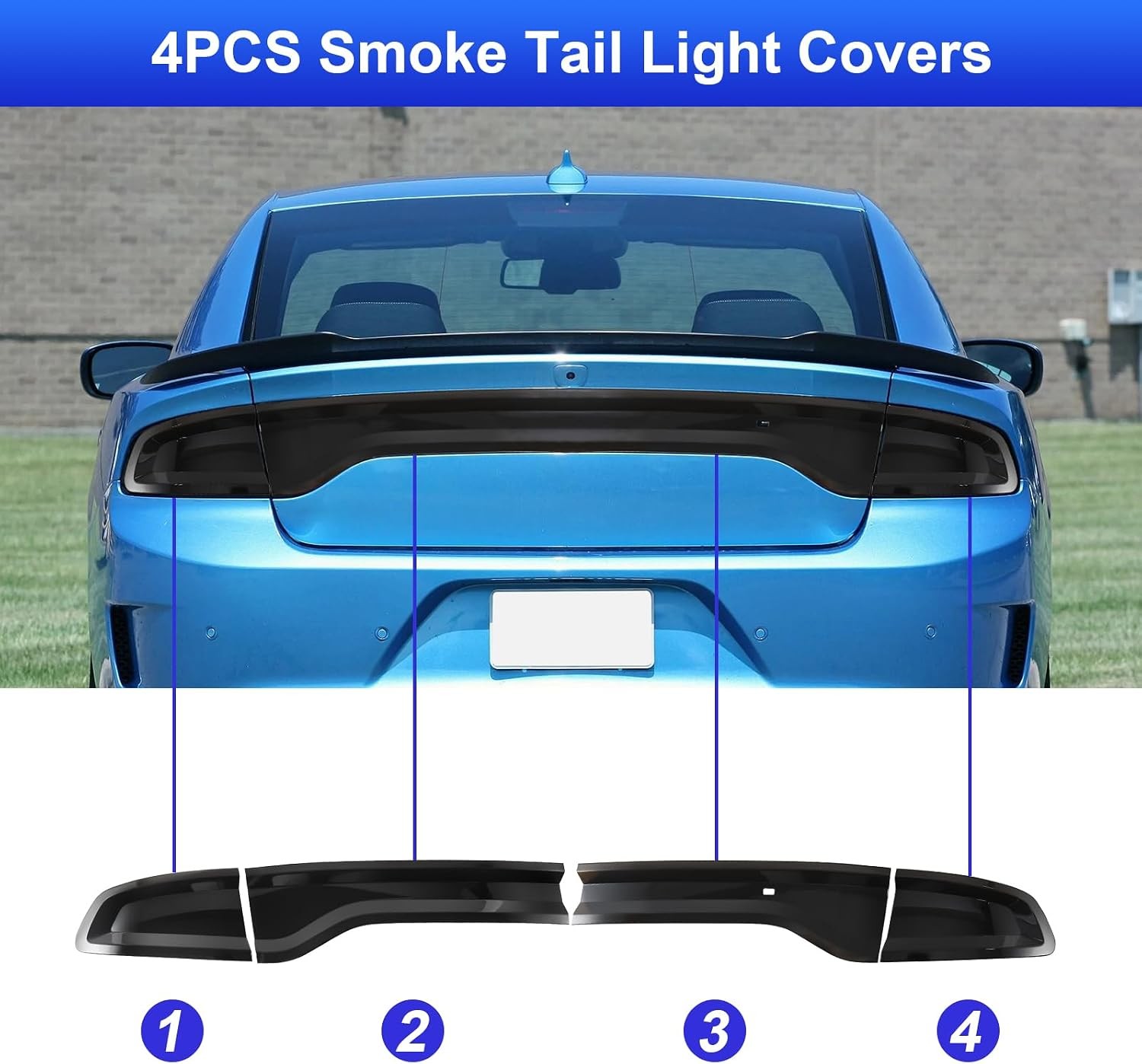 for Charger Tail Light Lamp Covers, Tail Light Cover Smoked Tail Light Guard