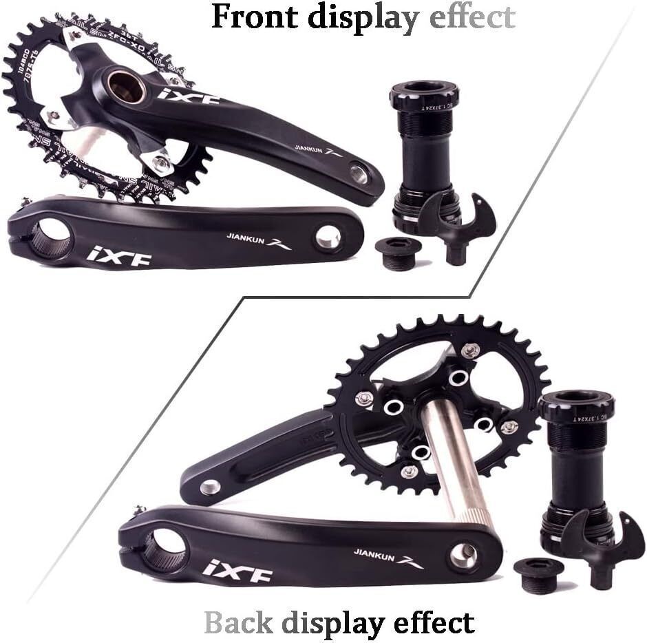 US MTB Bike Crankset BB 104bcd 32-42t Narrow Wide Single Chainring 170mm Crank