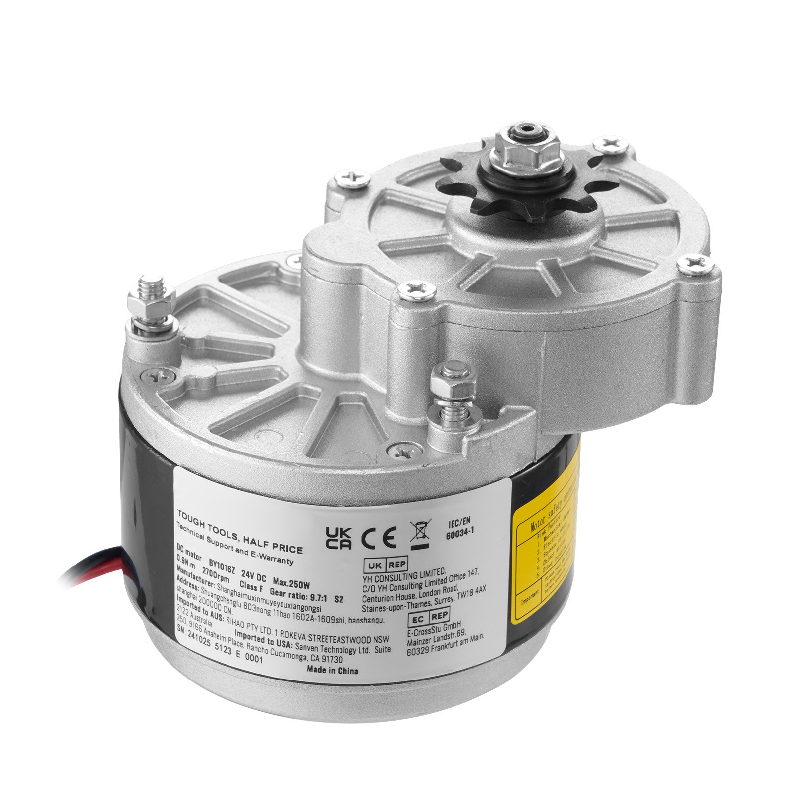 Uimoso 250W 24V DC Motor Kit with Enhanced Speed Controller, 2700 RPM