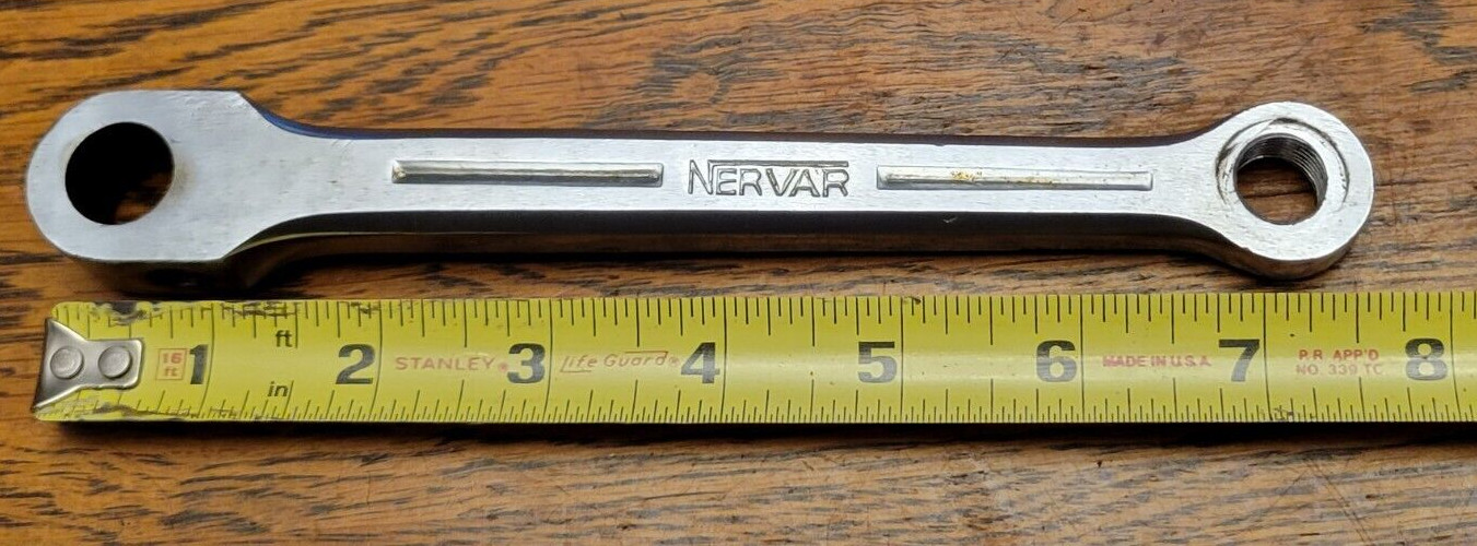 Vintage Nervar Crank Arm Left 7 1/2″ Steel Chrome Cottered