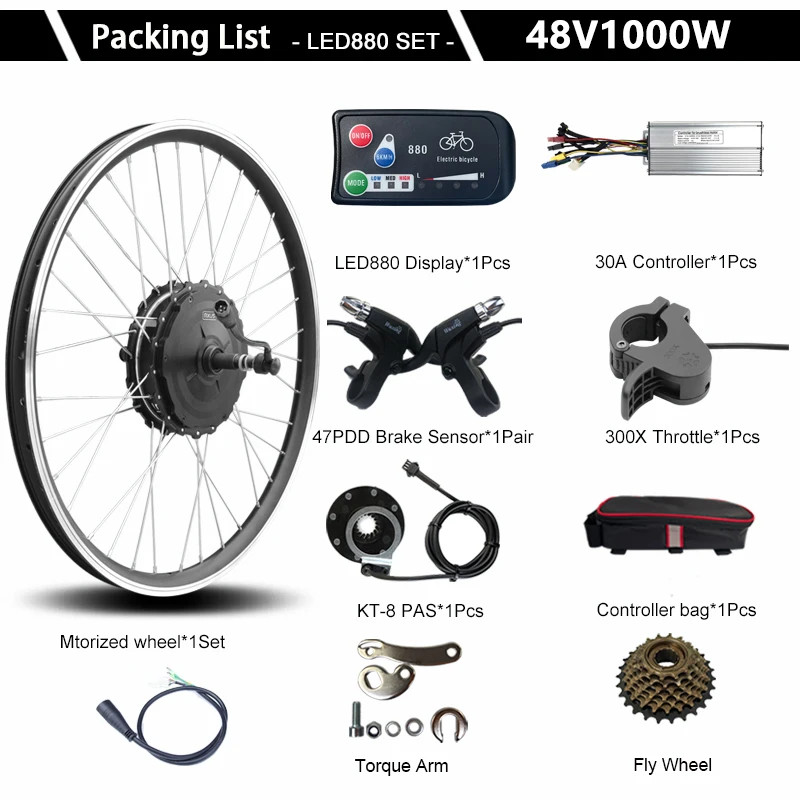 48V 1000W Mountain E-Bike Rear Rotate Wheel Hub Motor Rear Dropout 135mm