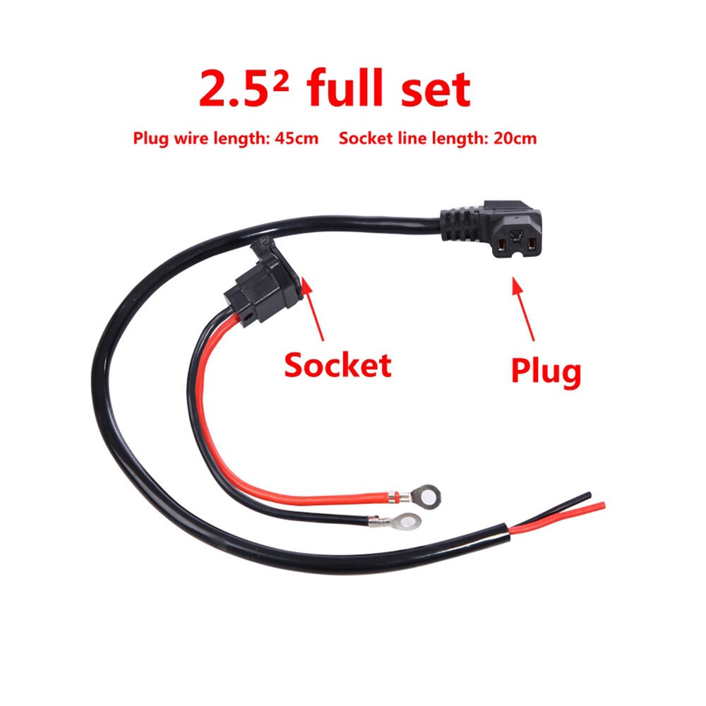 Electric Bike Battery Charging Socket Male / Female plug Battery Charger cable