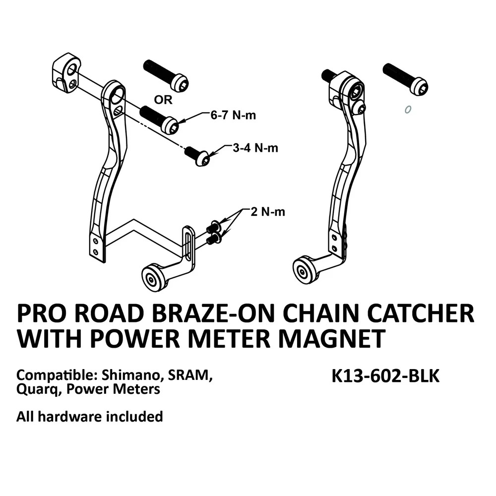 Pro Braze-on Chain Catcher with Universal Power Meter Magnet-Road Bike chain gua