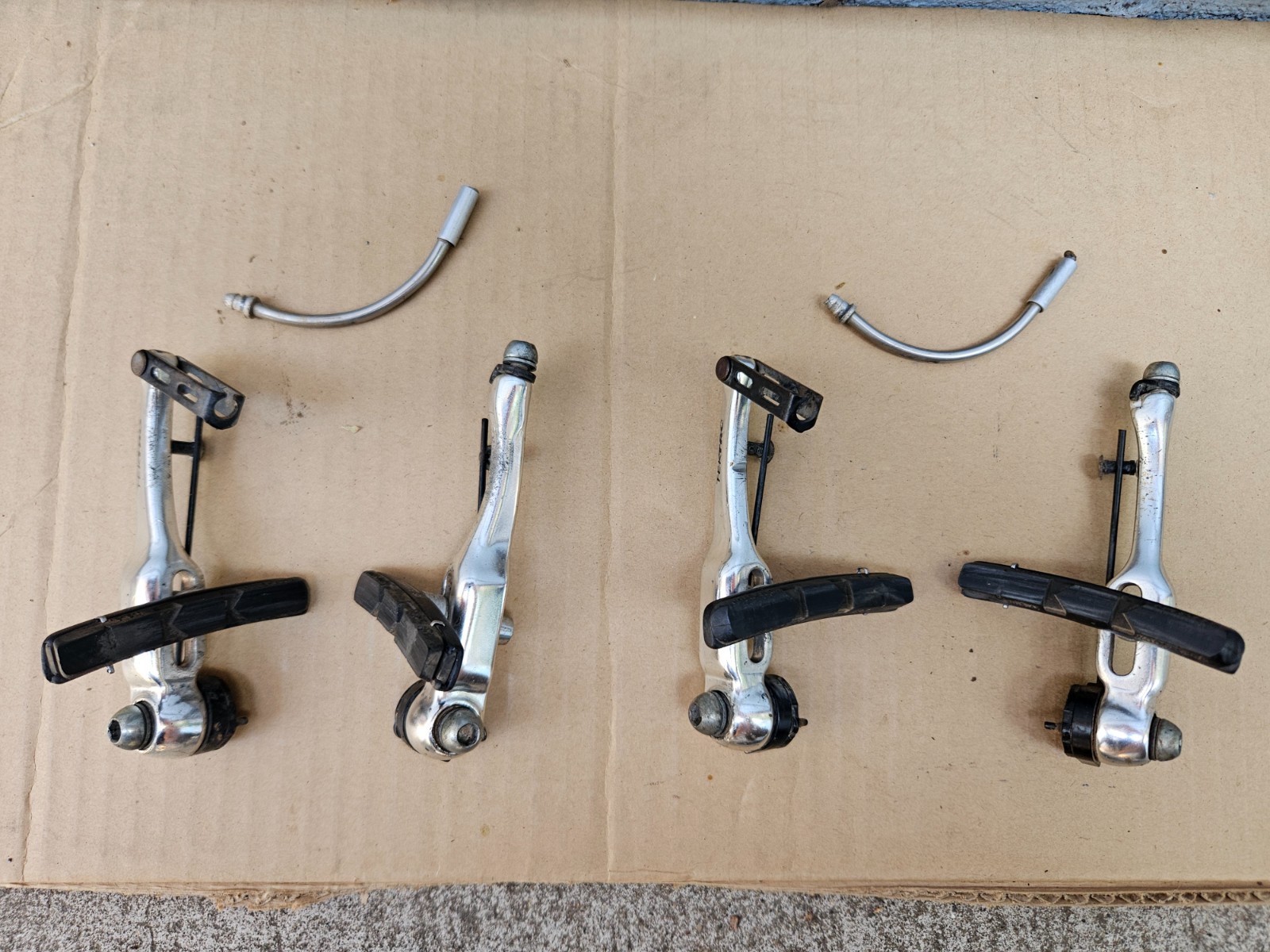 Tektro 823A Mountain Hybrid Bike V-Brakes Silver Front Rear Set + Kool Stop Pads