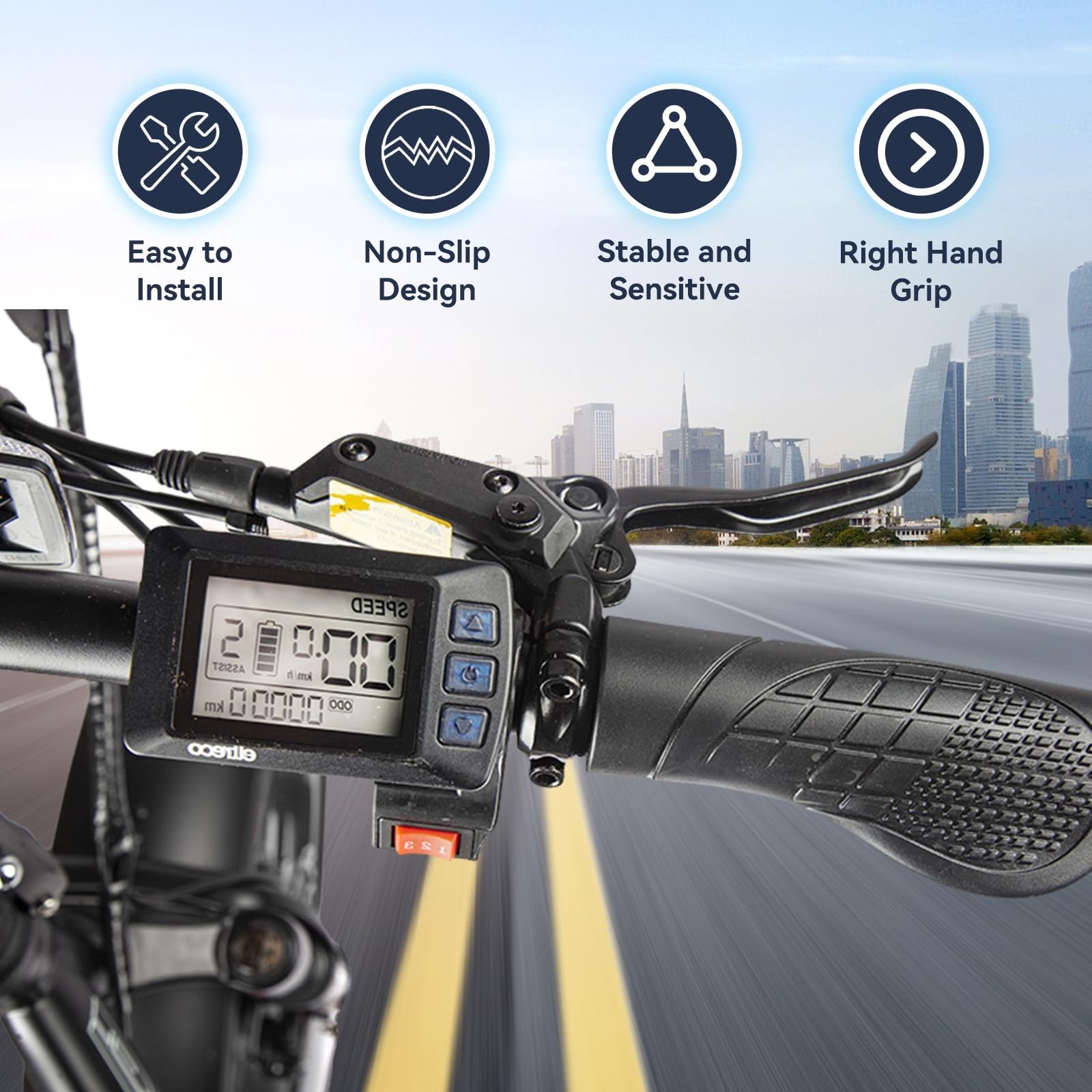 Half Twist Throttle Grip for Electric Bicycle – Waterproof 12V/24V/36V/48V/60V/7